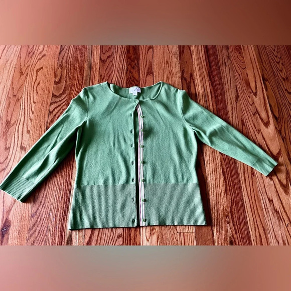 Ann Taylor LOFT - Cardigan Apple Color - Medium - with Ribbon Detail - Picture 1 of 12